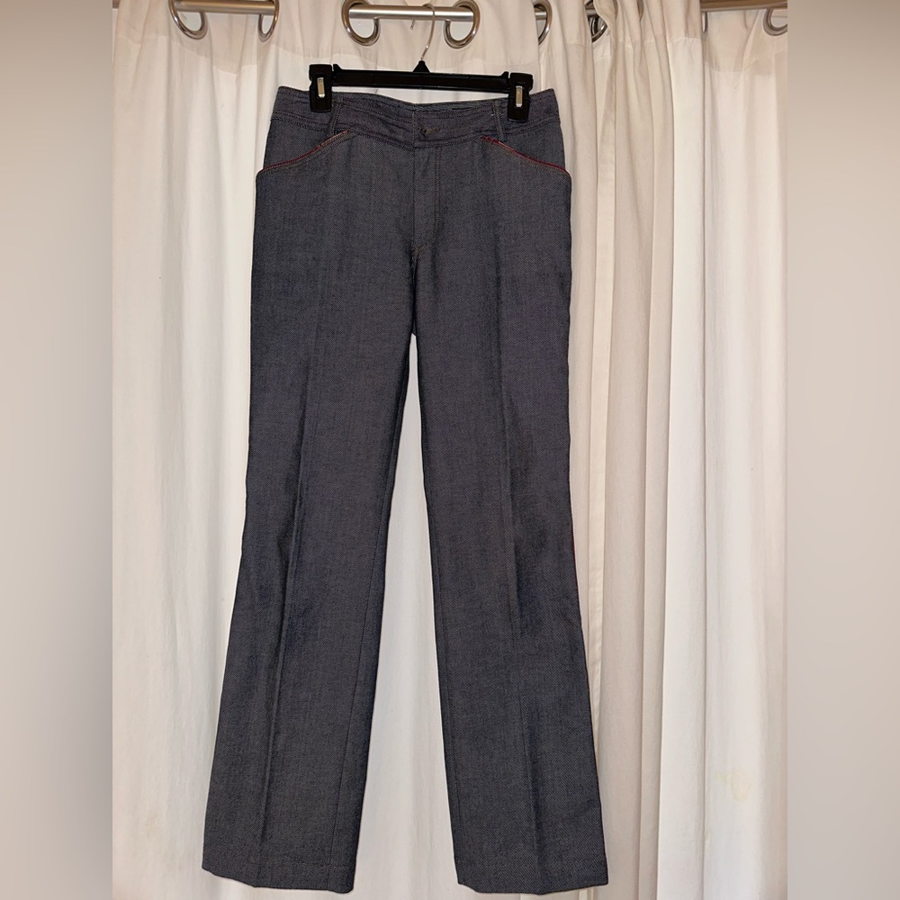 Grey Black Pants w red lining Size 27